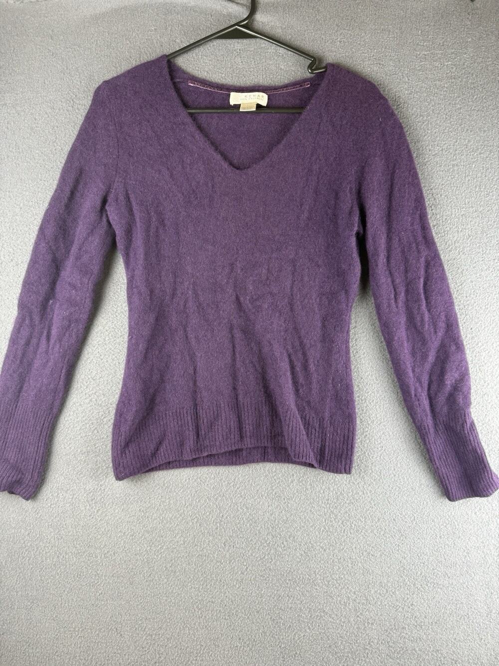 Kenar Womens Large Purple 100 % Cashmere Sweater